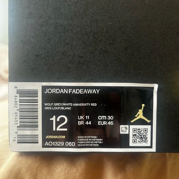 Brand New NIKE AIR JORDAN fadeaway ‘wolf grey’ - Picture 14 of 14